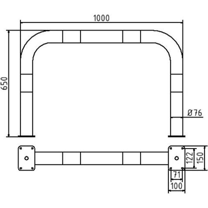 Rammschutzbügel Stahlrohr Ø 76 x 2,6 mm