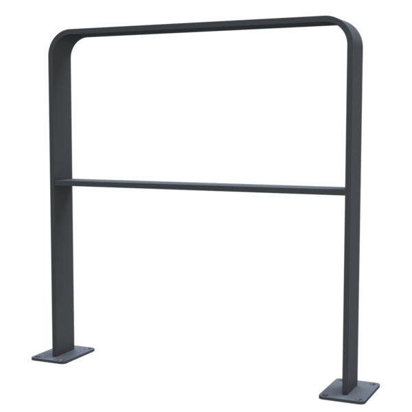 Anlehnbügel aus Flachstahl 80 x 12 mm in gebogener Ausführung