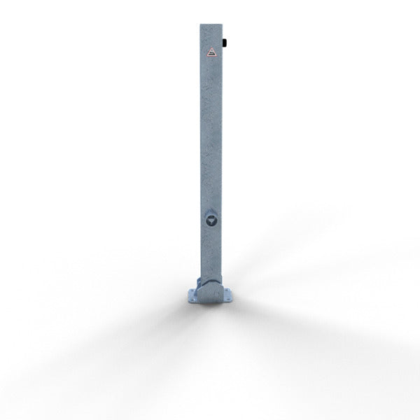 Absperrpfosten 70 x 70 mm umlegbar mit Dreikantverschluss