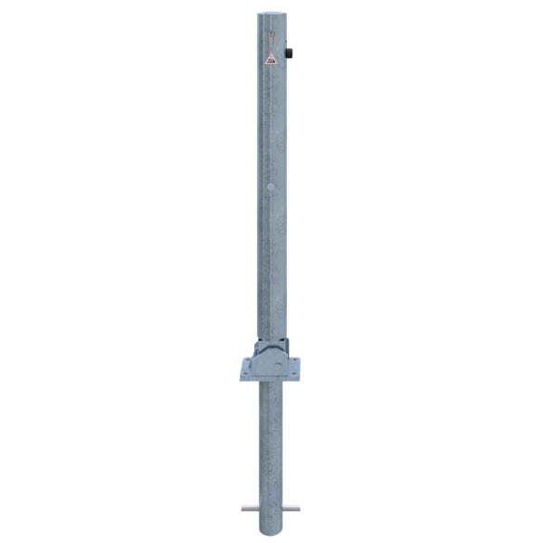 Absperrpfosten Stahlrohr Ø 76 x 2,6 mm umlegbar mit Profilzylinderschloss