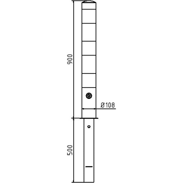 Absperrpfosten Stahlrohr Ø 108 x 2,9 mm herausnehmbar mit Dreikantverschluss