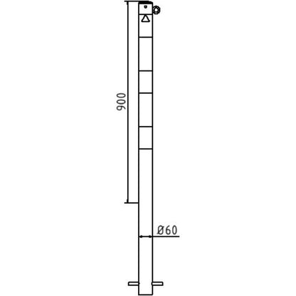 Absperrpfosten Stahlrohr Ø 60 x 2,5 mm ortsfest zum Einbetonieren