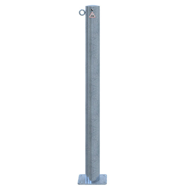 Absperrpfosten Stahlrohr Ø 76 x 2,6 mm ortsfest für Dübelbefestigung