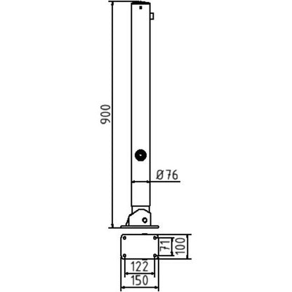 Absperrpfosten Stahlrohr Ø 76 x 2,6 mm umlegbar mit Dreikantverschluss