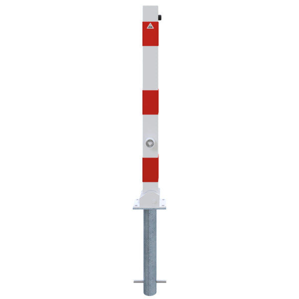 Absperrpfosten 70 x 70 mm umlegbar mit Dreikantverschluss
