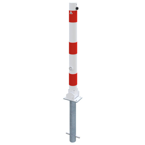 Absperrpfosten Stahlrohr Ø 76 x 2,6 mm umlegbar mit Dreikantverschluss