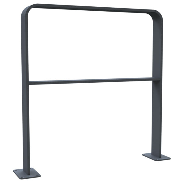 Anlehnbügel aus Flachstahl 80 x 12 mm in gebogener Ausführung