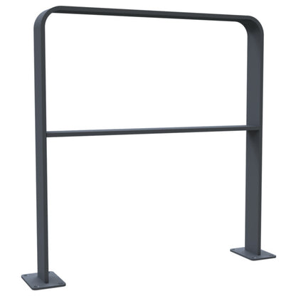 Anlehnbügel aus Flachstahl 80 x 12 mm in gebogener Ausführung