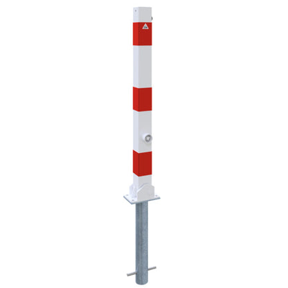 Absperrpfosten 70 x 70 mm umlegbar mit Dreikantverschluss