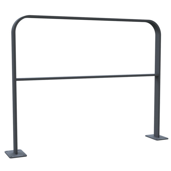 Anlehnbügel aus Flachstahl 50 x 12 mm in gebogener Ausführung