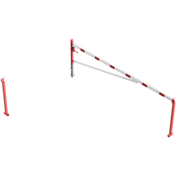 Drehschranke mit Auflagepfosten und Seilzugverstärkung