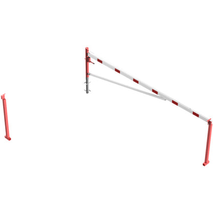 Drehschranke mit Auflagepfosten und Seilzugverstärkung