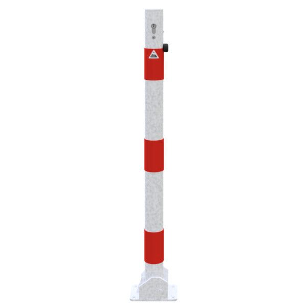 Absperrpfosten Stahlrohr Ø 60 x 2,5 mm umlegbar mit Profilzylinderschloss