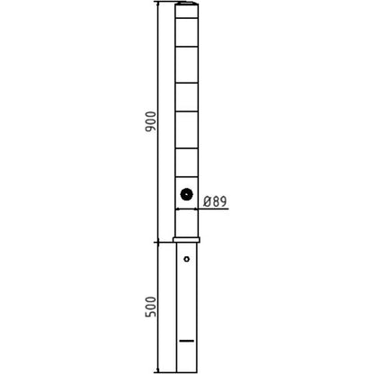 Absperrpfosten Stahlrohr Ø 89 x 2,9 mm herausnehmbar mit Dreikantverschluss