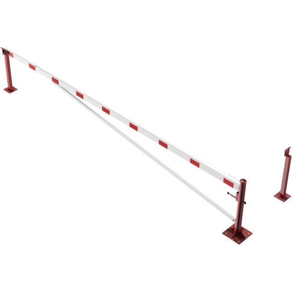 Drehschranke mit Auflagepfosten und Seilzugverstärkung