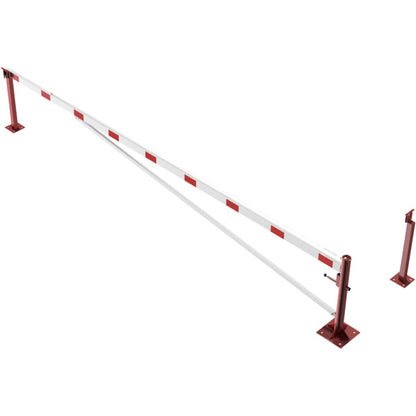 Drehschranke mit Auflagepfosten und Seilzugverstärkung