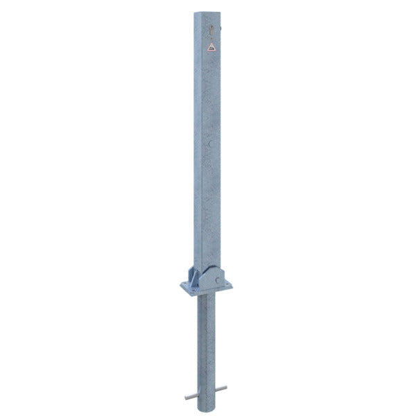 Absperrpfosten 70 x 70 mm umlegbar mit Profilzylinderschloss