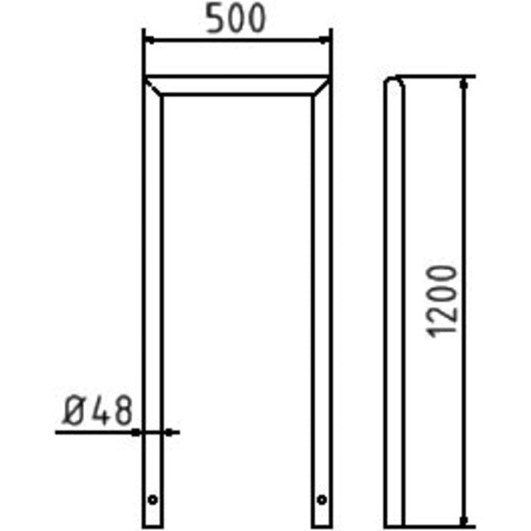 Anlehnbügel aus Stahlrohr Ø 48 x 2,5 mm
