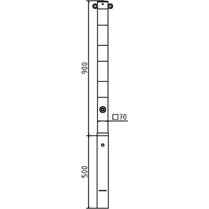 Absperrpfosten 70 x 70 mm herausnehmbar mit Dreikantverschluss