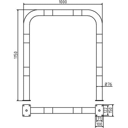 Rammschutzbügel Stahlrohr Ø 76 x 2,6 mm