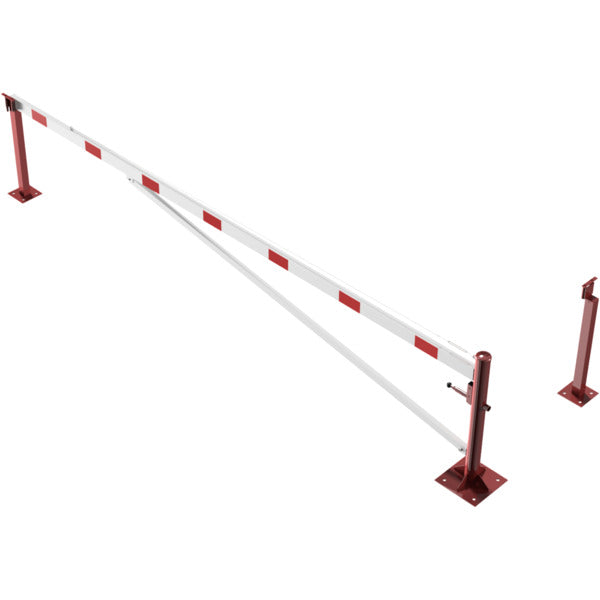Drehschranke mit Auflagepfosten und Seilzugverstärkung