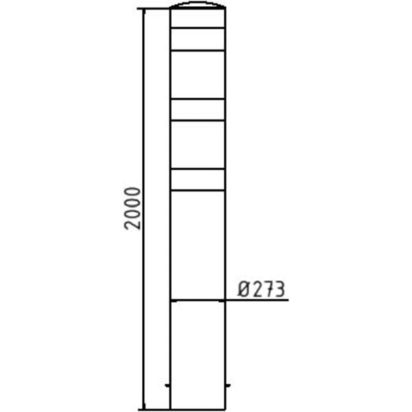 Absperrpoller Stahlrohr Ø 273 x 5 mm gelb / schwarz