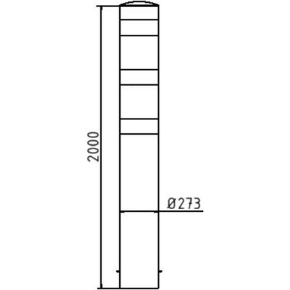 Absperrpoller Stahlrohr Ø 273 x 5 mm gelb / schwarz