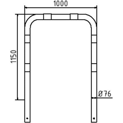 Rammschutzbügel Stahlrohr Ø 76 x 2,6 mm