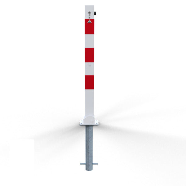 Absperrpfosten 70 x 70 mm umlegbar mit Profilzylinderschloss