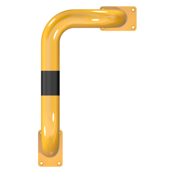 Rammschutzbügel 90° L-Form Stahlrohr Ø 76 mm gelb / schwarz