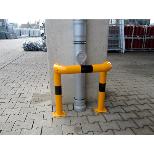 Rammschutzbügel 90° L-Form Stahlrohr Ø 76 mm gelb / schwarz