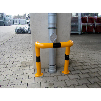 Rammschutzbügel 90° L-Form Stahlrohr Ø 76 mm gelb / schwarz