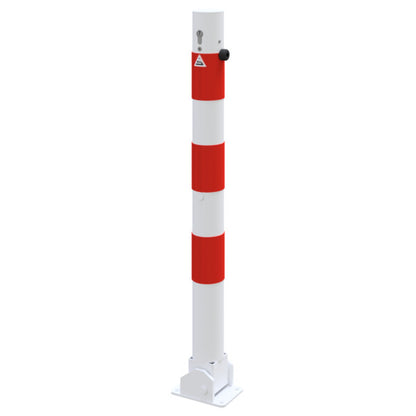 Absperrpfosten Stahlrohr Ø 76 x 2,6 mm umlegbar mit Profilzylinderschloss