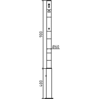 Absperrpfosten Stahlrohr Ø 60 x 2,5 mm herausnehmbar mit Profilzylinderschloss