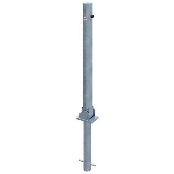 Absperrpfosten Stahlrohr Ø 76 x 2,6 mm umlegbar mit Profilzylinderschloss