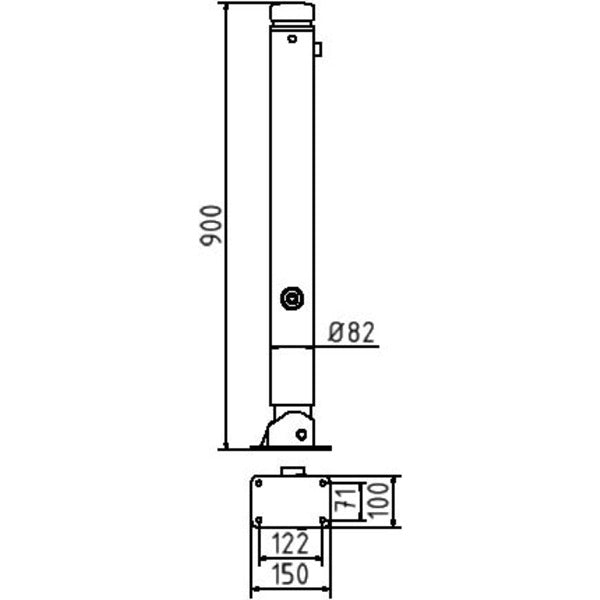 Absperr-Stilpfosten Serie 482B Ø 82 mm