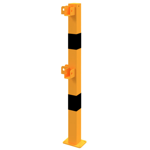 Standpfosten aus 70 x 70 mm Stahlrohr zum Aufdübeln