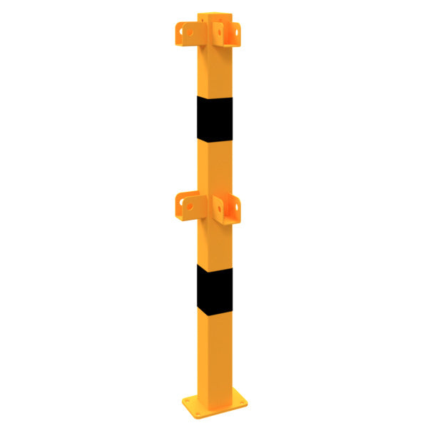 Standpfosten aus 70 x 70 mm Stahlrohr zum Aufdübeln