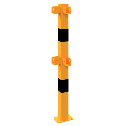 Standpfosten aus 70 x 70 mm Stahlrohr zum Aufdübeln