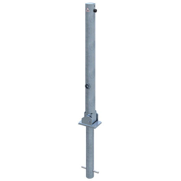 Absperrpfosten Stahlrohr Ø 76 x 2,6 mm umlegbar mit Dreikantverschluss