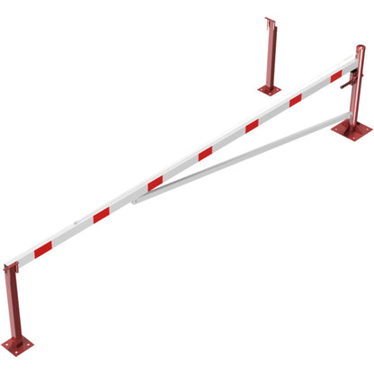 Drehschranke mit Auflagepfosten und Seilzugverstärkung