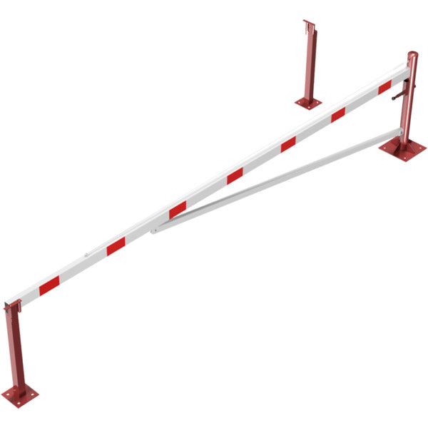 Drehschranke mit Auflagepfosten und Seilzugverstärkung