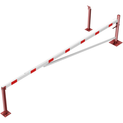 Drehschranke mit Auflagepfosten und Seilzugverstärkung