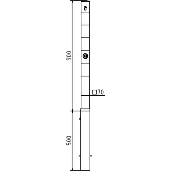 Absperrpfosten 70 x 70 mm herausnehmbar mit Dreikant oder Profilzylinder