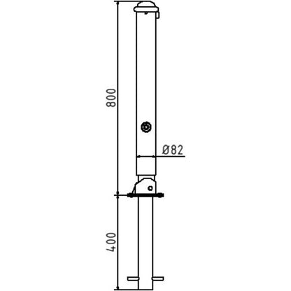 Absperr-Stilpfosten Serie 481B Ø 82 mm