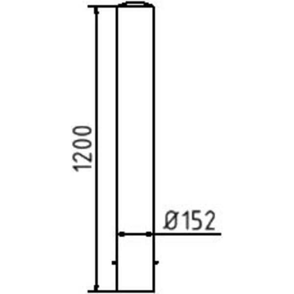 Absperrpoller Stahlrohr Ø 152 x 3,2 mm ortsfest zum Einbetonieren