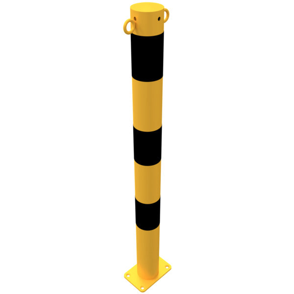 Absperrpfosten Stahlrohr Ø 76 x 2,6 mm gelb / schwarz