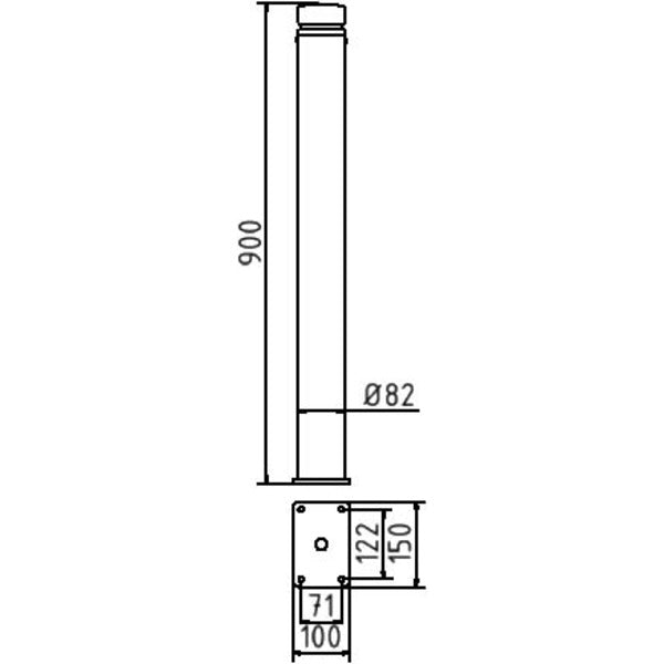 Absperr-Stilpfosten Serie 482B Ø 82 mm
