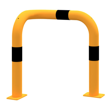 Rammschutzbügel 90° L-Form Stahlrohr Ø 76 mm gelb / schwarz