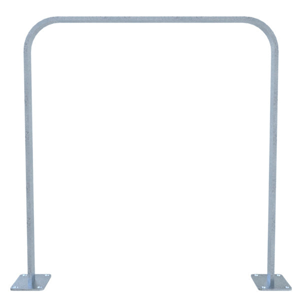 Anlehnbügel aus Flachstahl 50 x 12 mm in gebogener Ausführung